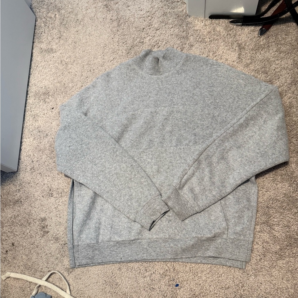 Alo Yoga Segment Pullover, Women's Gray Turtleneck Sweater - Picture 3 of 5